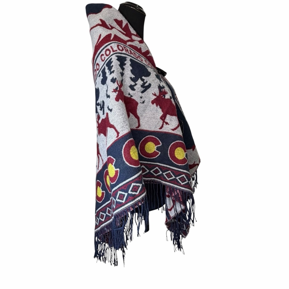 ROCKY MOUNTAINS COLORADO CONVERTED BLANKET SHAWL - Picture 5 of 7